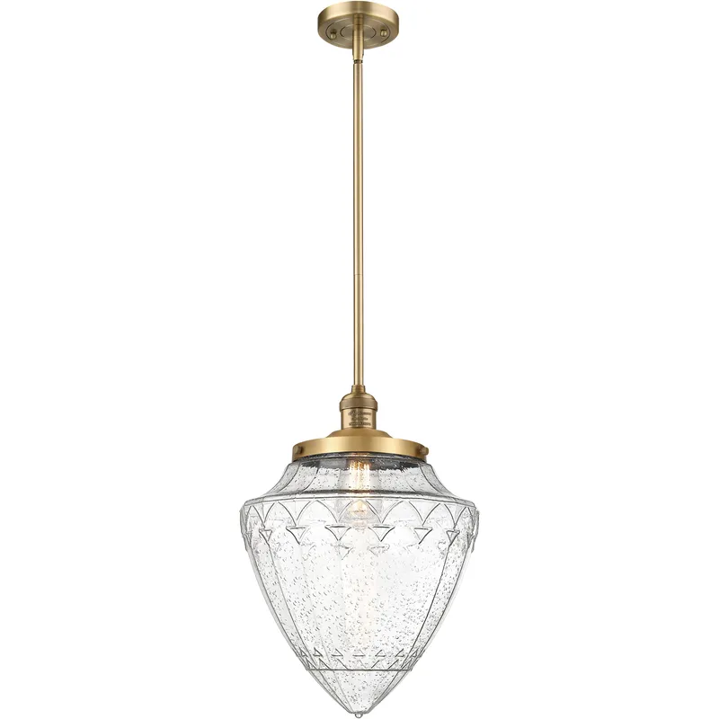 Franklin Restoration Bullet LED 12 inch Brushed Brass Mini Pendant Ceiling Light in Seedy