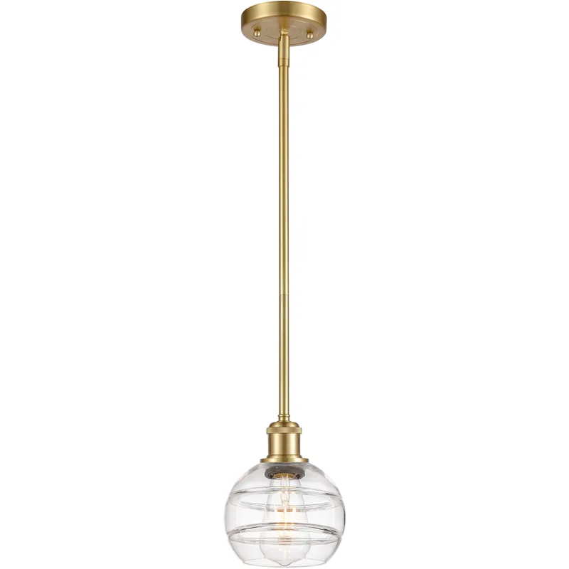 Ballston Rochester 1 Light 5.88 inch Satin Gold Stem Hung Mini Pendant Ceiling Light