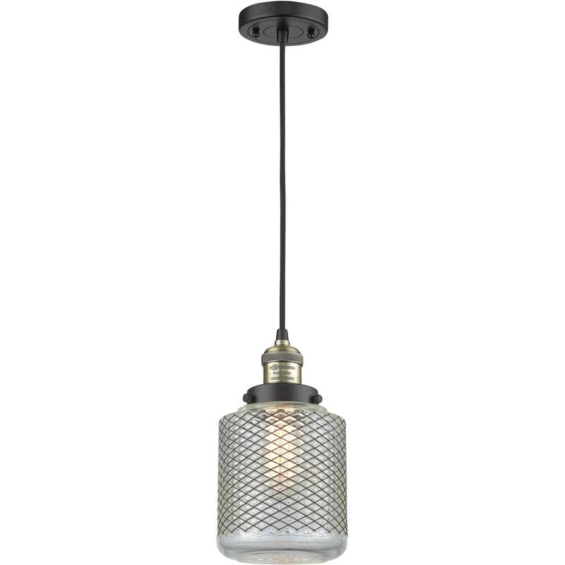 Franklin Restoration Stanton LED 6 inch Black Antique Brass Mini Pendant Ceiling Light, Franklin Restoration