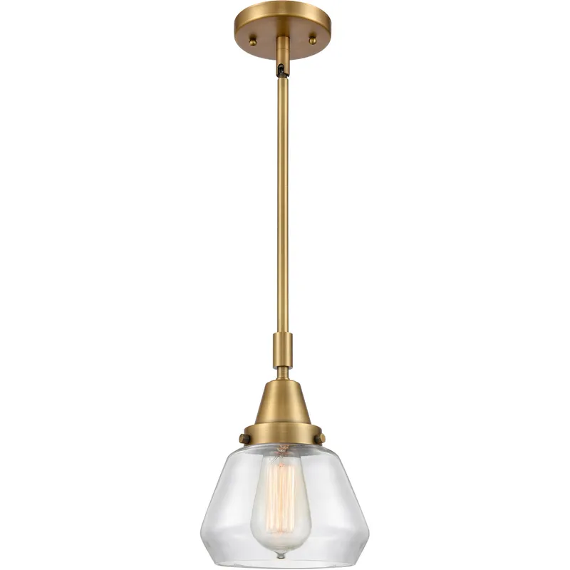Franklin Restoration Fulton LED 7 inch Brushed Brass Mini Pendant Ceiling Light in Clear Glass