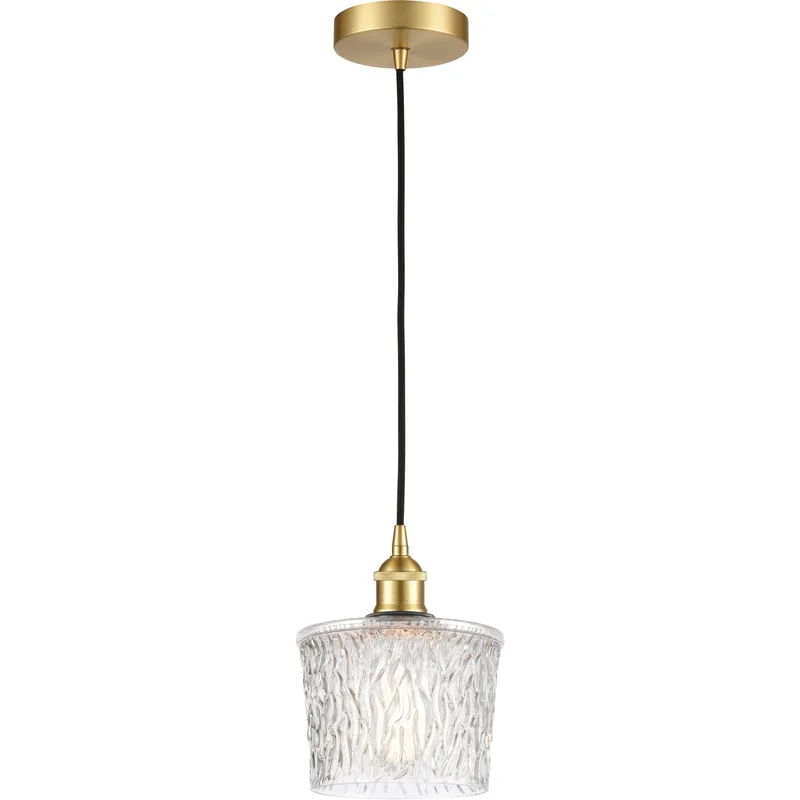 Edison Niagra LED 6.5 inch Satin Gold Mini Pendant Ceiling Light