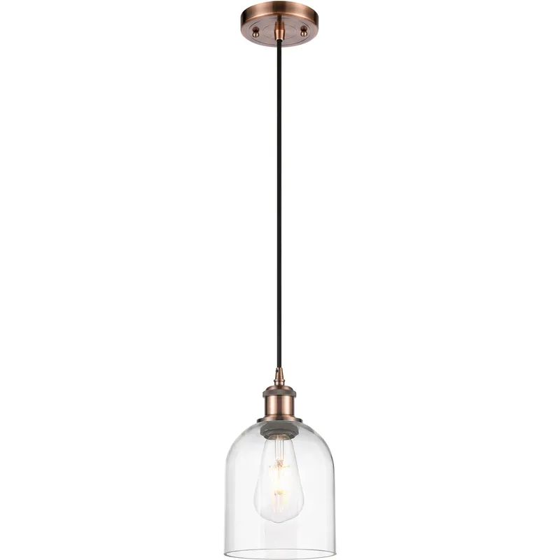 Ballston Bella 1 Light 5.5 inch Antique Copper Cord Hung Mini Pendant Ceiling Light