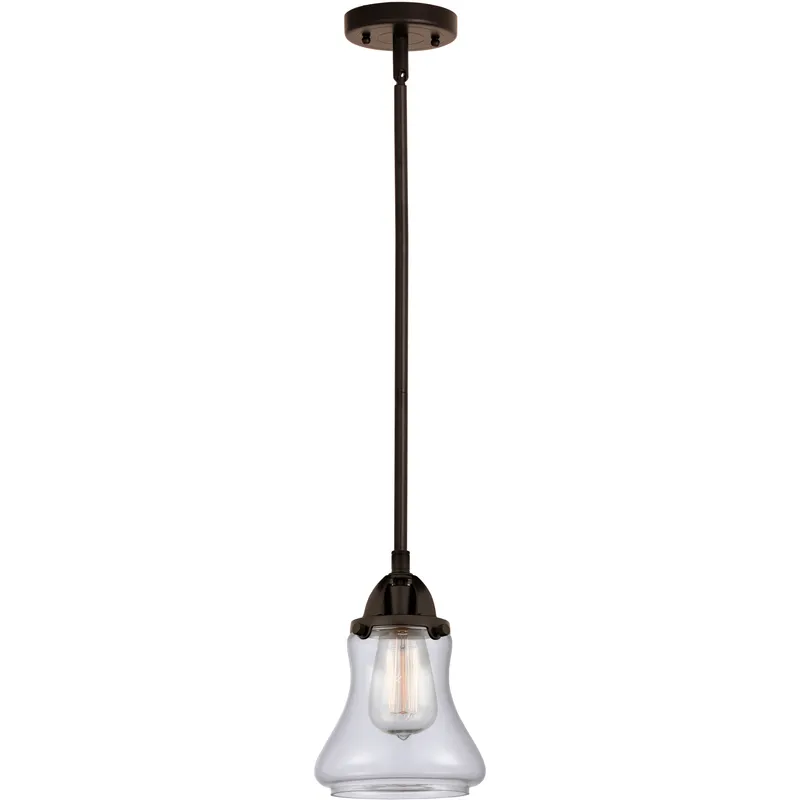 Nouveau 2 Bellmont 1 Light 6 inch Oil Rubbed Bronze Mini Pendant Ceiling Light in Incandescent, Clear