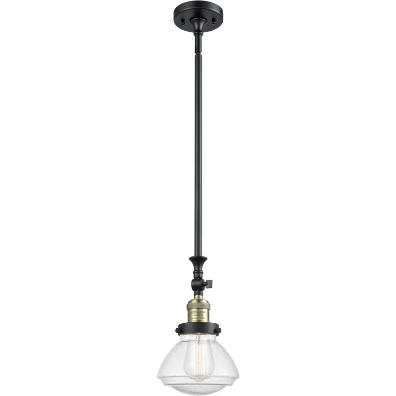 Franklin Restoration Olean 1 Light 6.75 inch Black Antique Brass Mini Pendant Ceiling Light in Incandescent, Seedy, Franklin Restoration