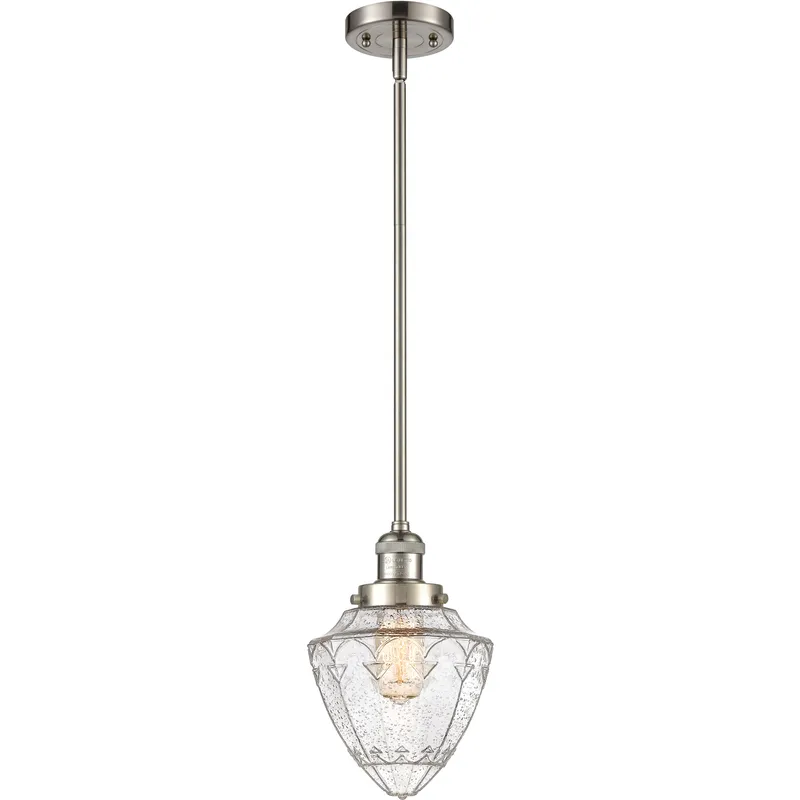 Franklin Restoration Bullet 1 Light 7 inch Brushed Satin Nickel Mini Pendant Ceiling Light in Incandescent, Seedy