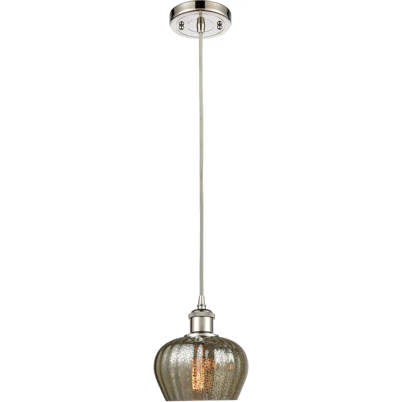 Ballston Fenton 1 Light 7 inch Polished Nickel Mini Pendant Ceiling Light in Mercury Glass, Ballston