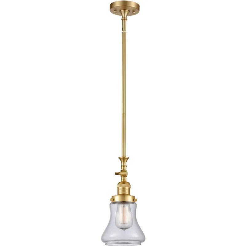 Franklin Restoration Bellmont 1 Light 6.5 inch Satin Gold Mini Pendant Ceiling Light in Incandescent, Clear, Franklin Restoration