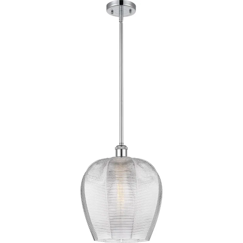 Ballston Norfolk 1 Light 12 inch Polished Chrome Mini Pendant Ceiling Light in Clear Glass