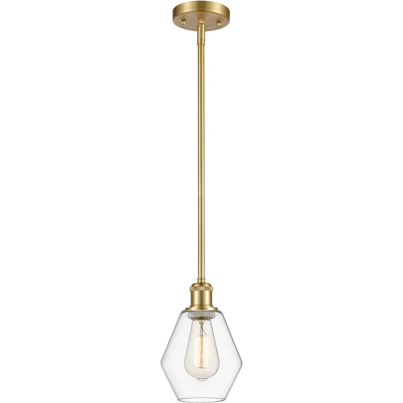 Ballston Cindyrella LED 6 inch Satin Gold Mini Pendant Ceiling Light in Clear Glass