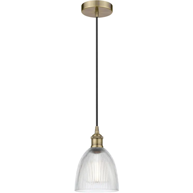 Edison Castile LED 6 inch Antique Brass Mini Pendant Ceiling Light