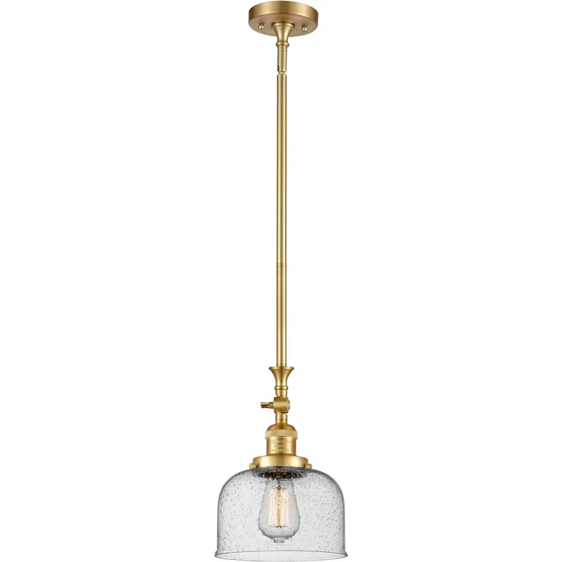 Franklin Restoration Bell LED 8 inch Satin Gold Mini Pendant Ceiling Light in Seedy, Franklin Restoration