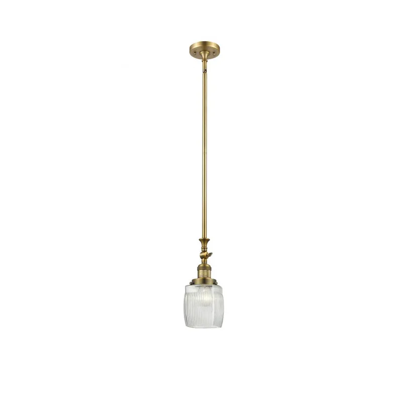Franklin Restoration Colton 1 Light 6 inch Brushed Brass Mini Pendant Ceiling Light, Franklin Restoration