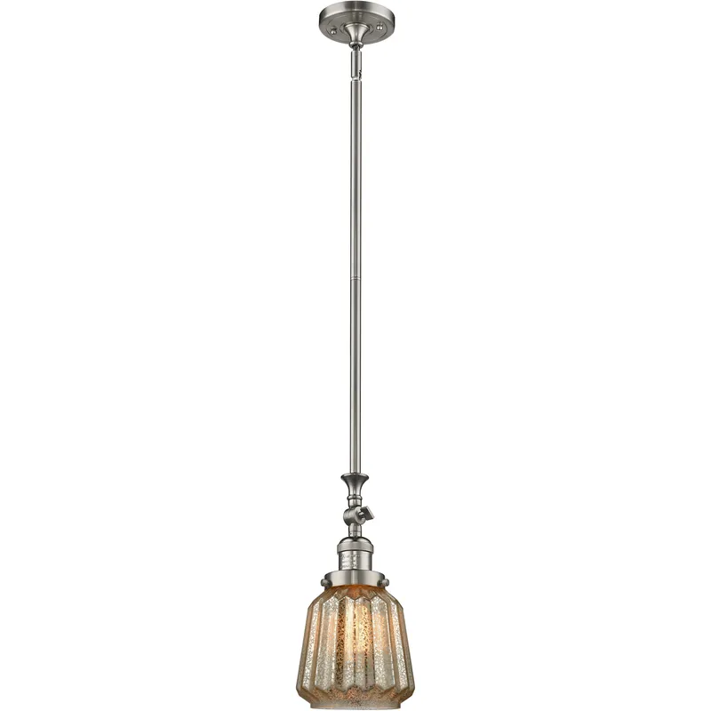 Franklin Restoration Chatham LED 6 inch Brushed Satin Nickel Mini Pendant Ceiling Light in Mercury, Franklin Restoration