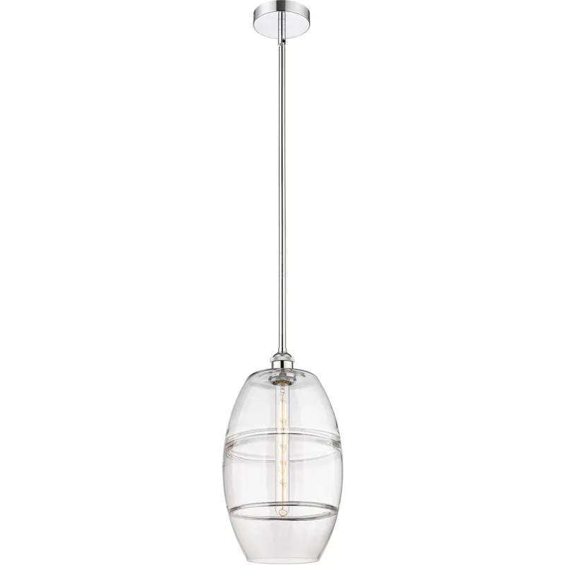 Edison Vaz 1 Light 10 inch Polished Chrome Stem Hung Mini Pendant Ceiling Light