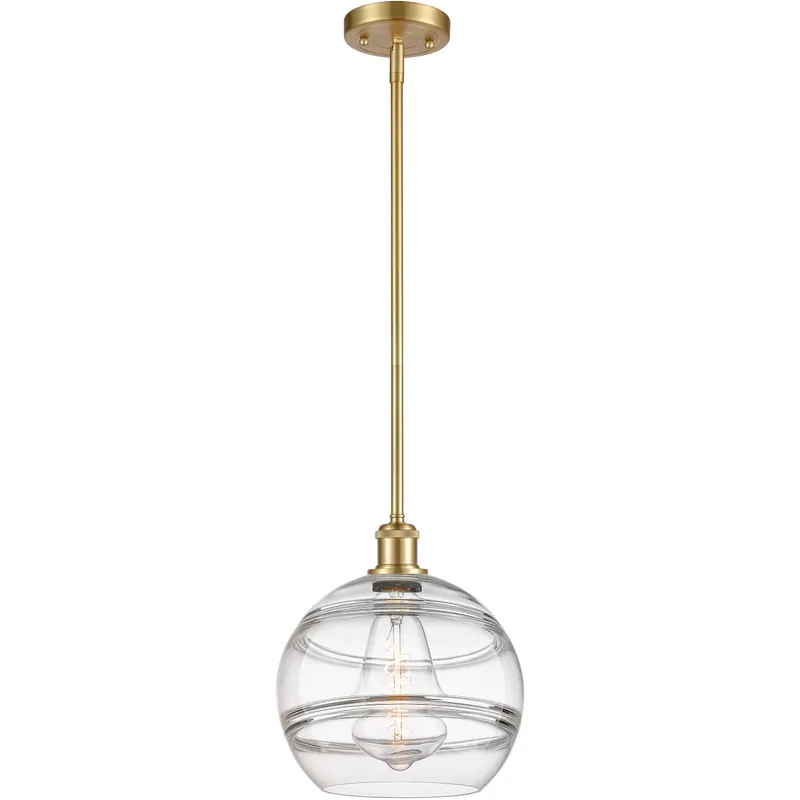 Ballston Rochester 1 Light 10 inch Satin Gold Stem Hung Mini Pendant Ceiling Light
