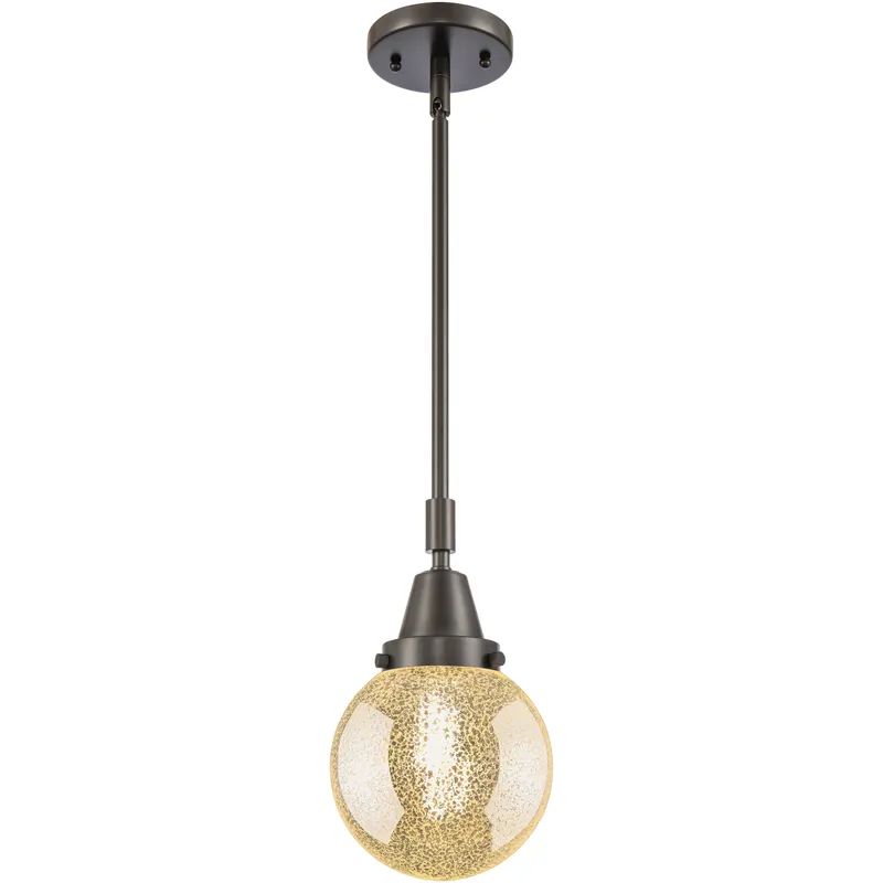 Beacon 1 Light 6 inch Oil Rubbed Bronze Mini Pendant Ceiling Light in Mercury Glass