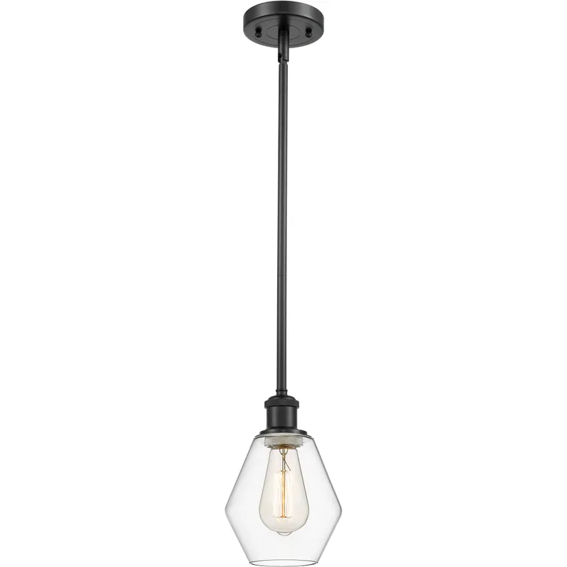 Ballston Cindyrella LED 6 inch Matte Black Mini Pendant Ceiling Light in Clear Glass