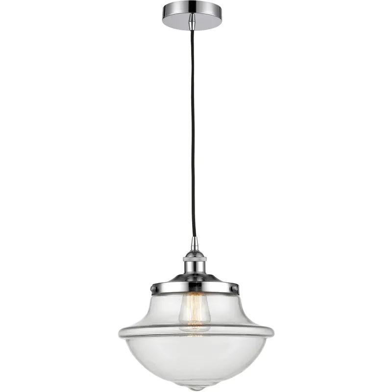 Oxford 1 Light 11.75 inch Polished Chrome Mini Pendant Ceiling Light in Clear Glass