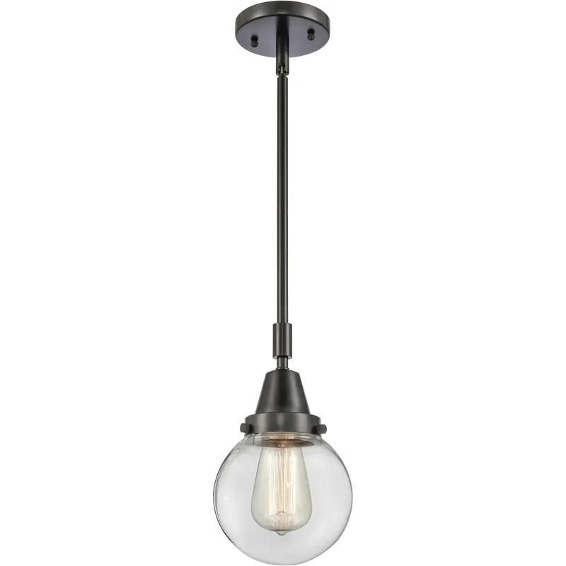 Beacon 1 Light 6 inch Matte Black Mini Pendant Ceiling Light in Clear Glass