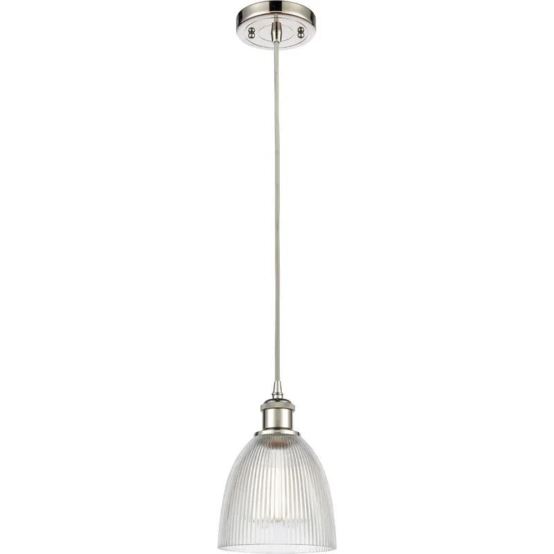 Ballston Castile 1 Light 6 inch Polished Nickel Mini Pendant Ceiling Light in Clear Glass, Ballston