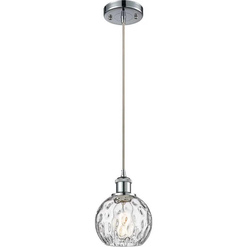 Ballston Athens Water Glass LED 6 inch Polished Chrome Mini Pendant Ceiling Light