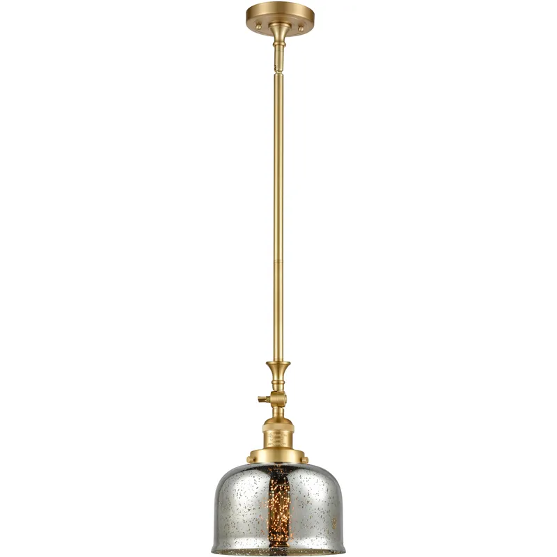 Franklin Restoration Bell 1 Light 8 inch Satin Gold Mini Pendant Ceiling Light in Incandescent, Silver Plated Mercury, Franklin Restoration
