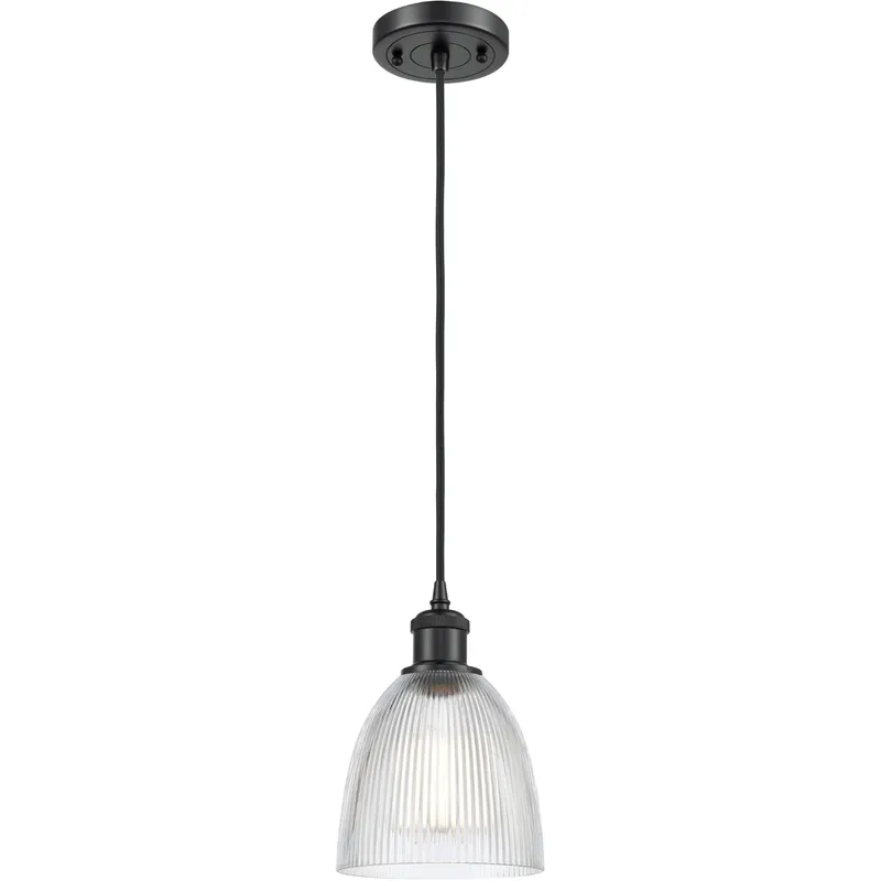 Ballston Castile 1 Light 6 inch Matte Black Mini Pendant Ceiling Light in Clear Glass, Ballston