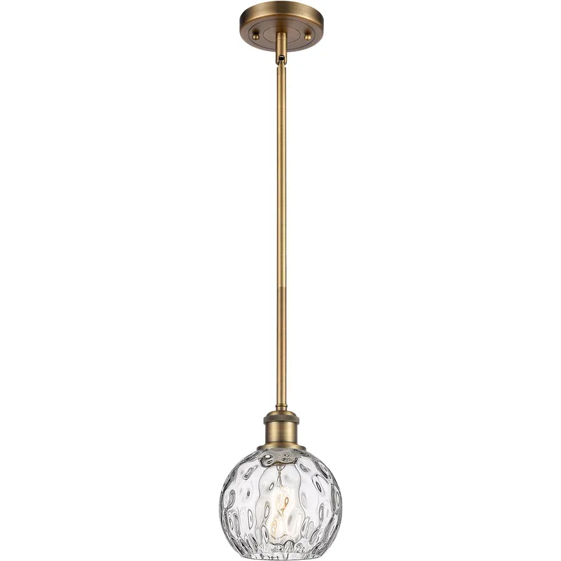 Ballston Athens Water Glass 1 Light 6 inch Brushed Brass Mini Pendant Ceiling Light