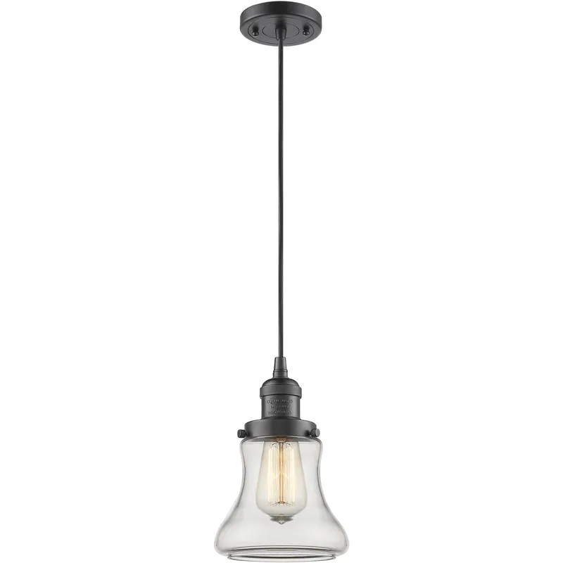 Franklin Restoration Bellmont 1 Light 6.25 inch Oil Rubbed Bronze Mini Pendant Ceiling Light in Incandescent, Clear, Franklin Restoration