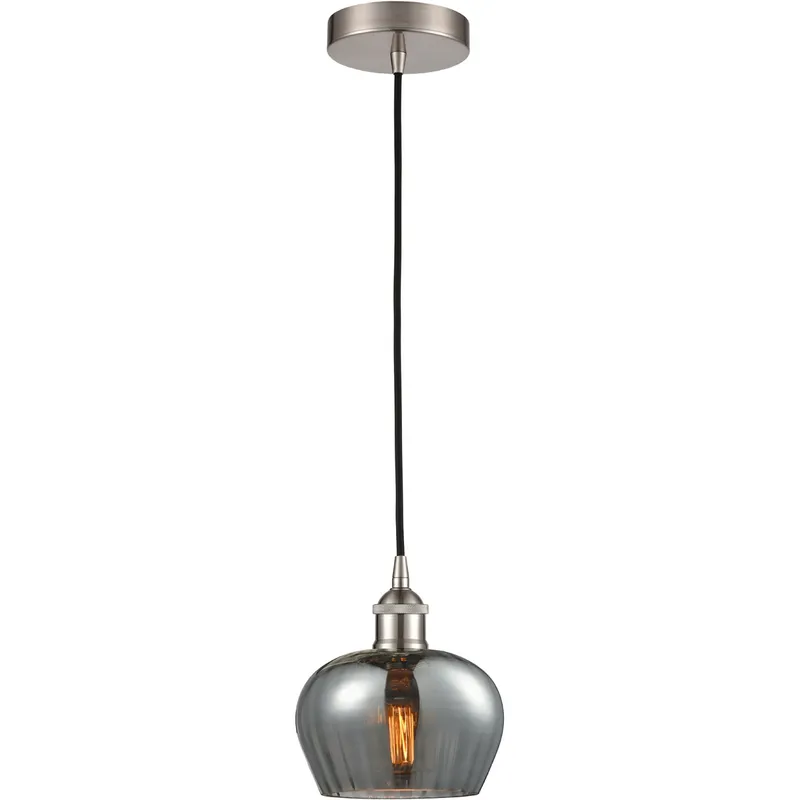 Edison Fenton LED 7 inch Brushed Satin Nickel Mini Pendant Ceiling Light