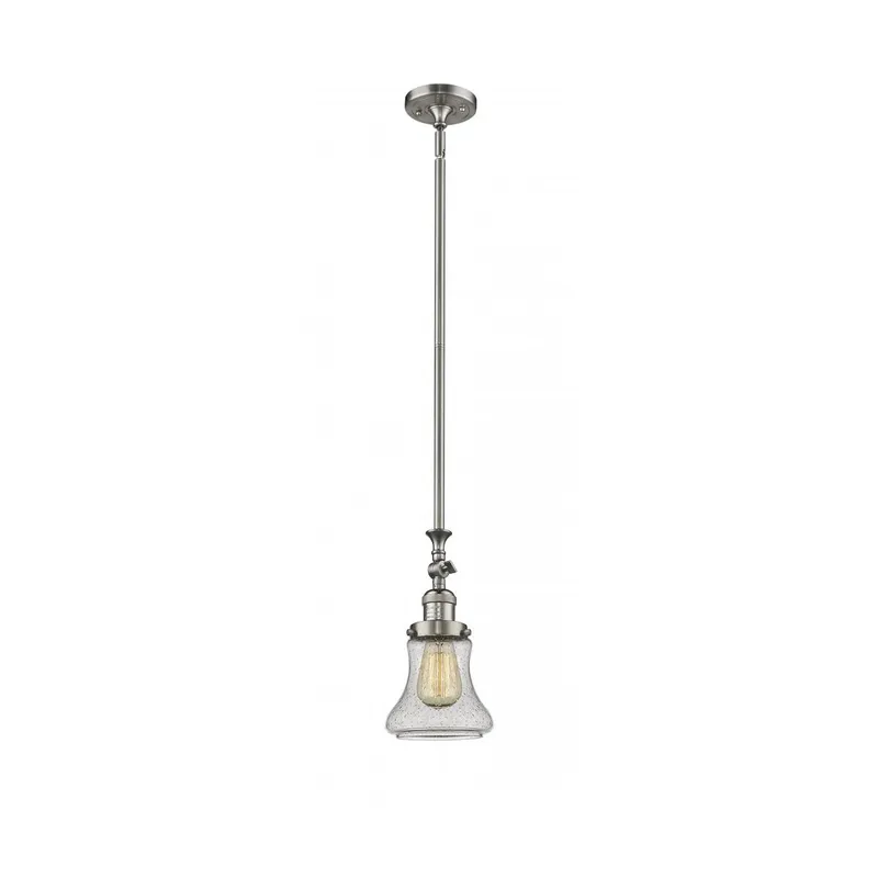 Franklin Restoration Bellmont 1 Light 7 inch Brushed Satin Nickel Mini Pendant Ceiling Light in Seedy Glass, Franklin Restoration