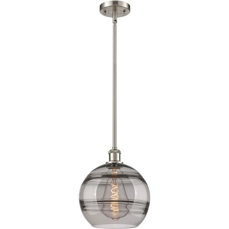 Ballston Rochester 1 Light 10 inch Brushed Satin Nickel Stem Hung Mini Pendant Ceiling Light