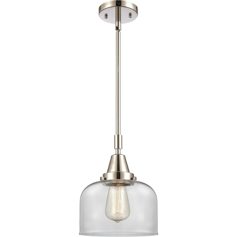 Franklin Restoration X-Large Bell LED 12 inch Polished Nickel Mini Pendant Ceiling Light in Clear Glass