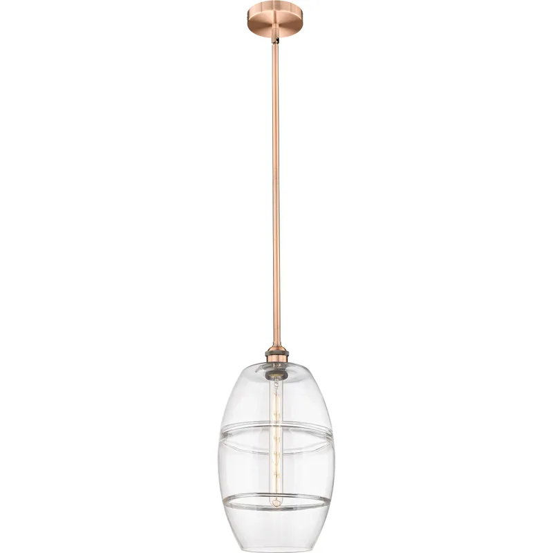 Edison Vaz 1 Light 10 inch Antique Copper Stem Hung Mini Pendant Ceiling Light