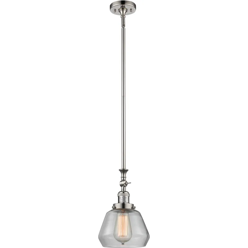 Franklin Restoration Fulton LED 7 inch Polished Nickel Mini Pendant Ceiling Light in Clear, Franklin Restoration