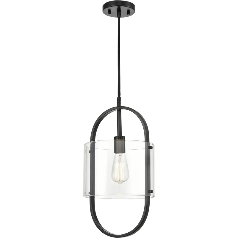Pelham 1 Light 9.5 inch Matte Black Mini Pendant Ceiling Light in Incandescent