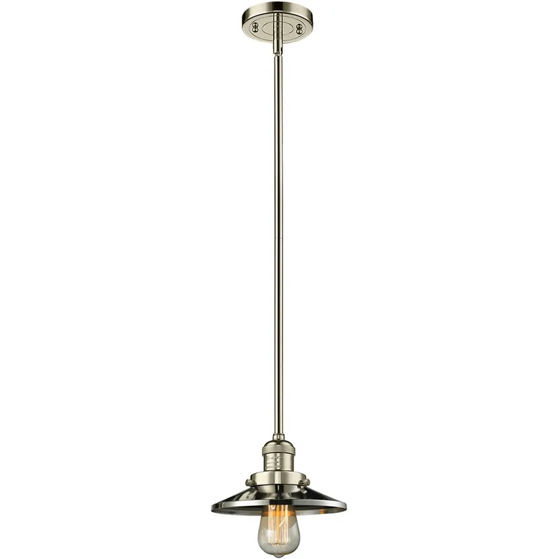 Franklin Restoration Railroad 1 Light 8 inch Polished Nickel Mini Pendant Ceiling Light in Incandescent, Franklin Restoration