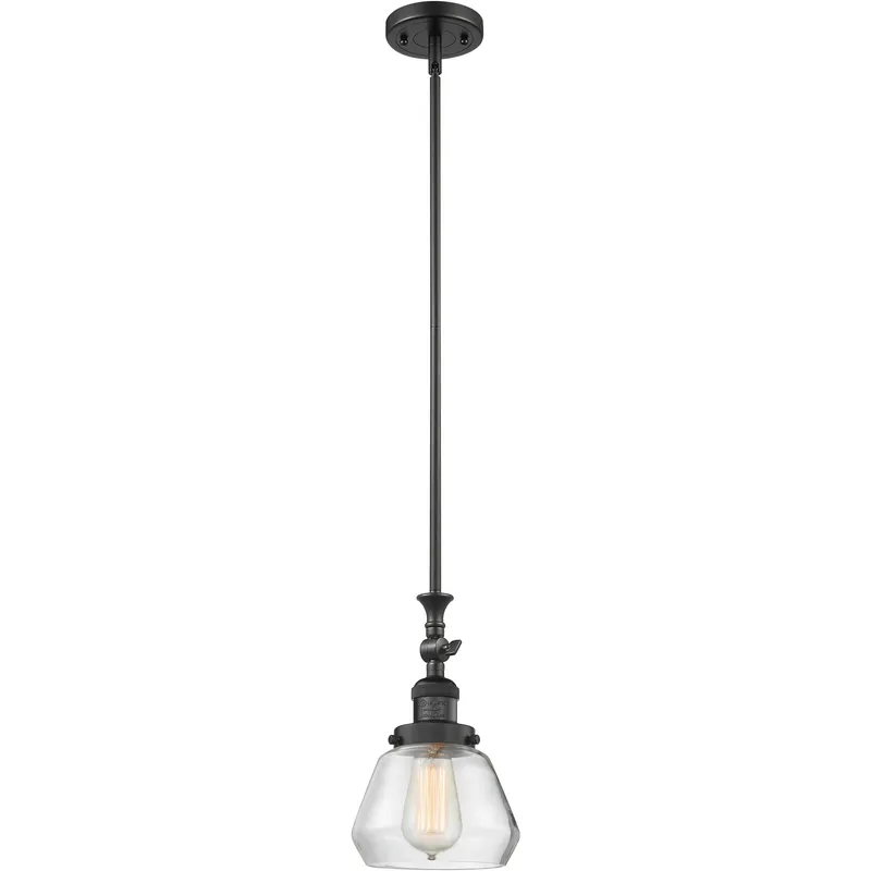 Franklin Restoration Fulton LED 7 inch Matte Black Mini Pendant Ceiling Light in Clear, Franklin Restoration