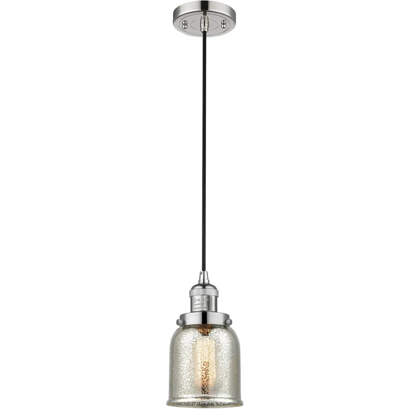 Franklin Restoration Bell 1 Light 5 inch Polished Nickel Mini Pendant Ceiling Light in Incandescent, Silver Plated Mercury, Franklin Restoration