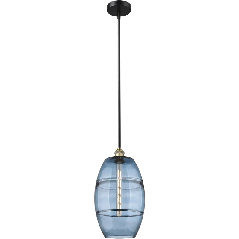 Edison Vaz 1 Light 10 inch Black Antique Brass Stem Hung Mini Pendant Ceiling Light