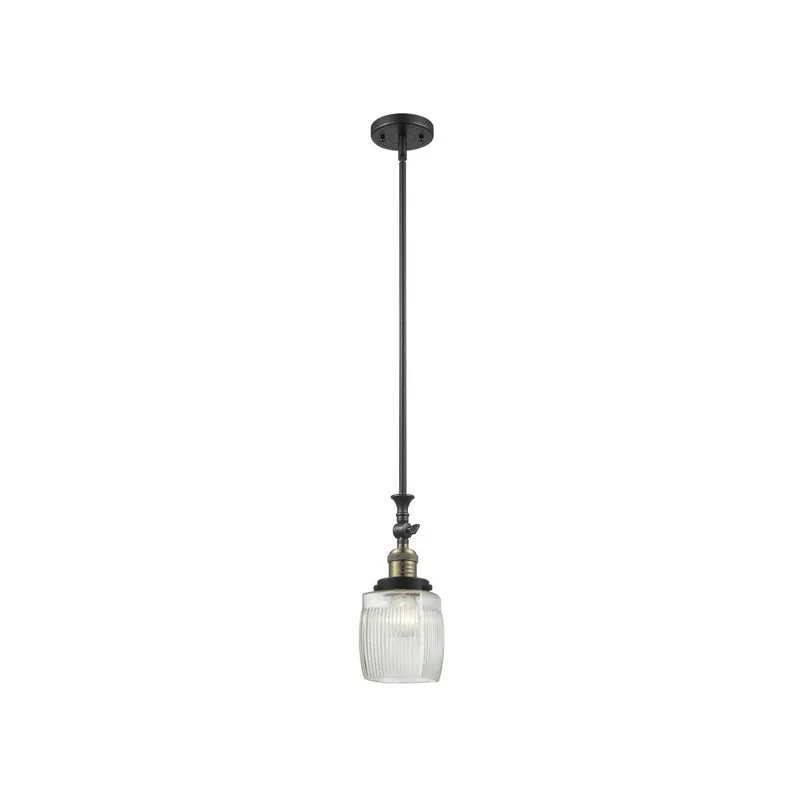 Franklin Restoration Colton LED 5.5 inch Black Antique Brass Mini Pendant Ceiling Light, Franklin Restoration