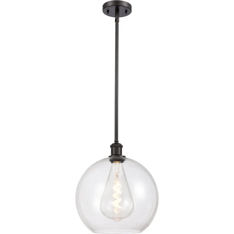 Ballston Athens 1 Light 12 inch Oil Rubbed Bronze Mini Pendant Ceiling Light in Clear Glass