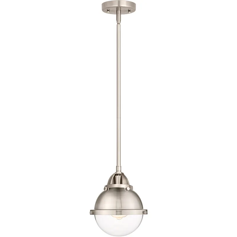 Nouveau 2 Hampden 1 Light 7.25 inch Brushed Satin Nickel Mini Pendant Ceiling Light in Clear Glass