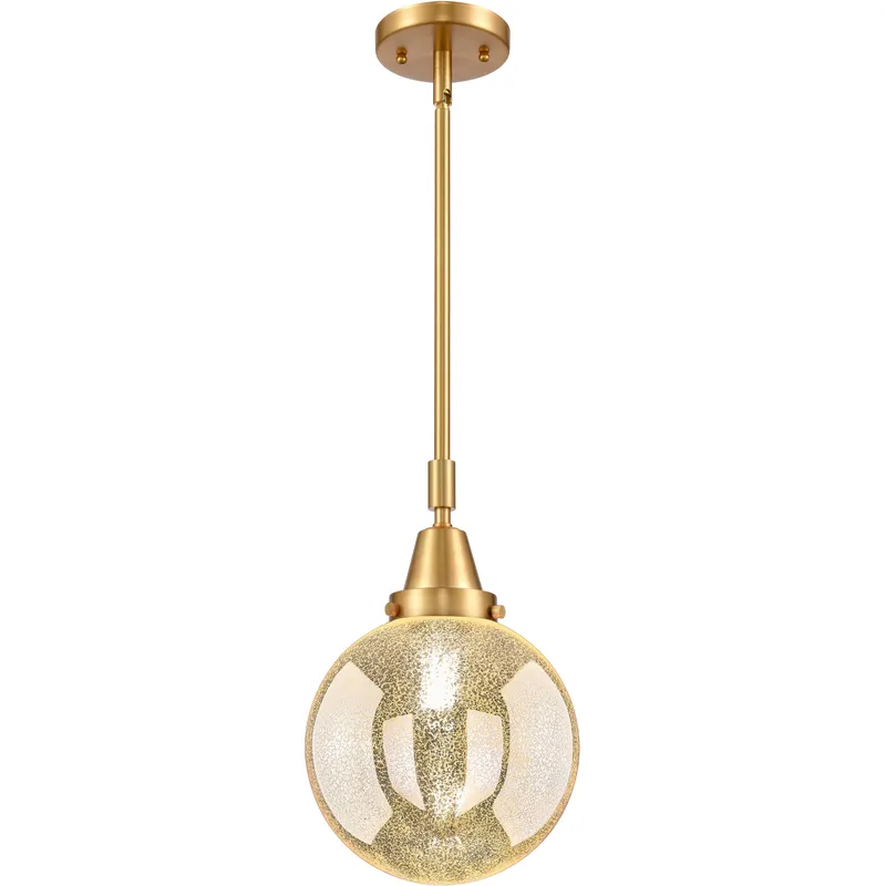 Beacon 1 Light 8 inch Satin Gold Mini Pendant Ceiling Light in Mercury Glass