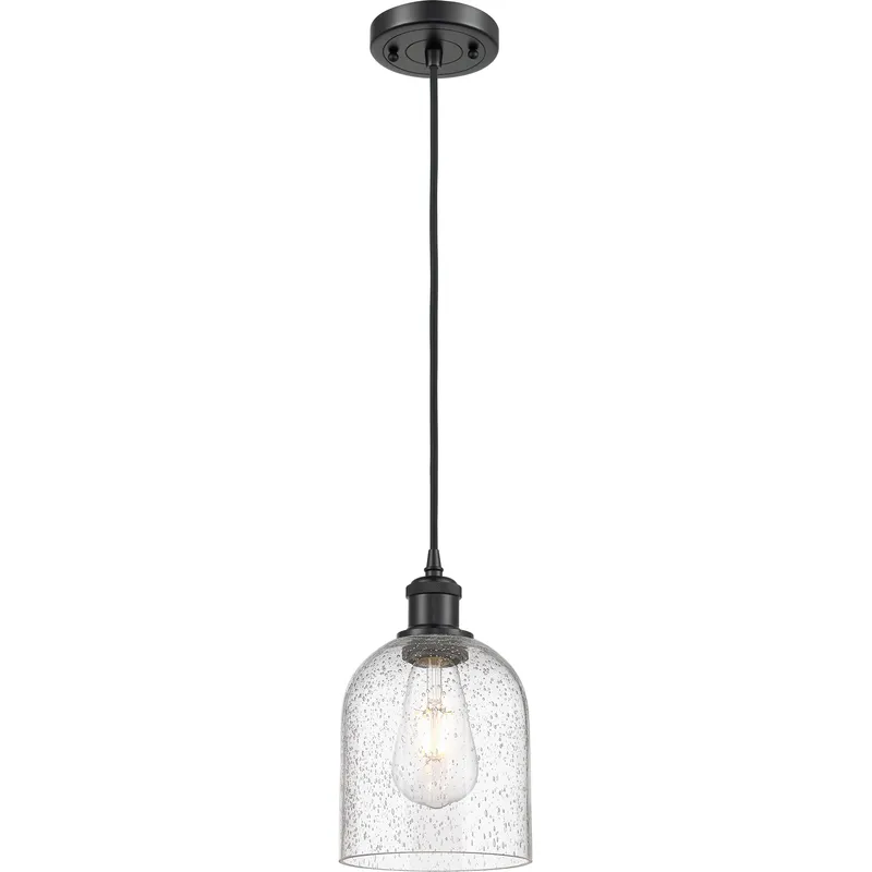 Ballston Bella 1 Light 5.5 inch Matte Black Cord Hung Mini Pendant Ceiling Light