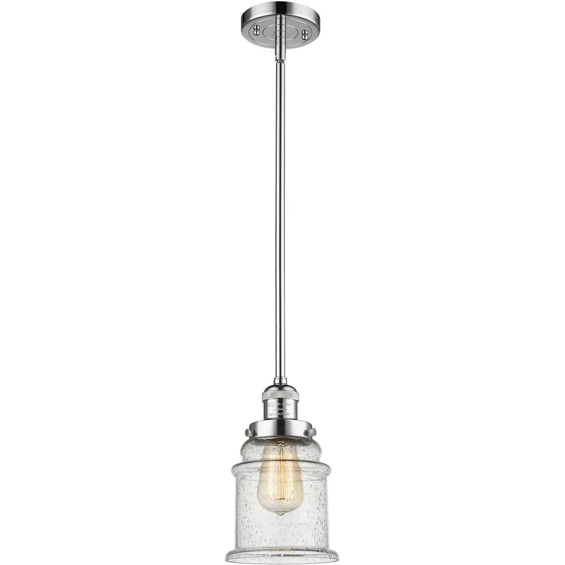 Franklin Restoration Canton 1 Light 6.5 inch Polished Chrome Mini Pendant Ceiling Light in Incandescent, Seedy, Franklin Restoration