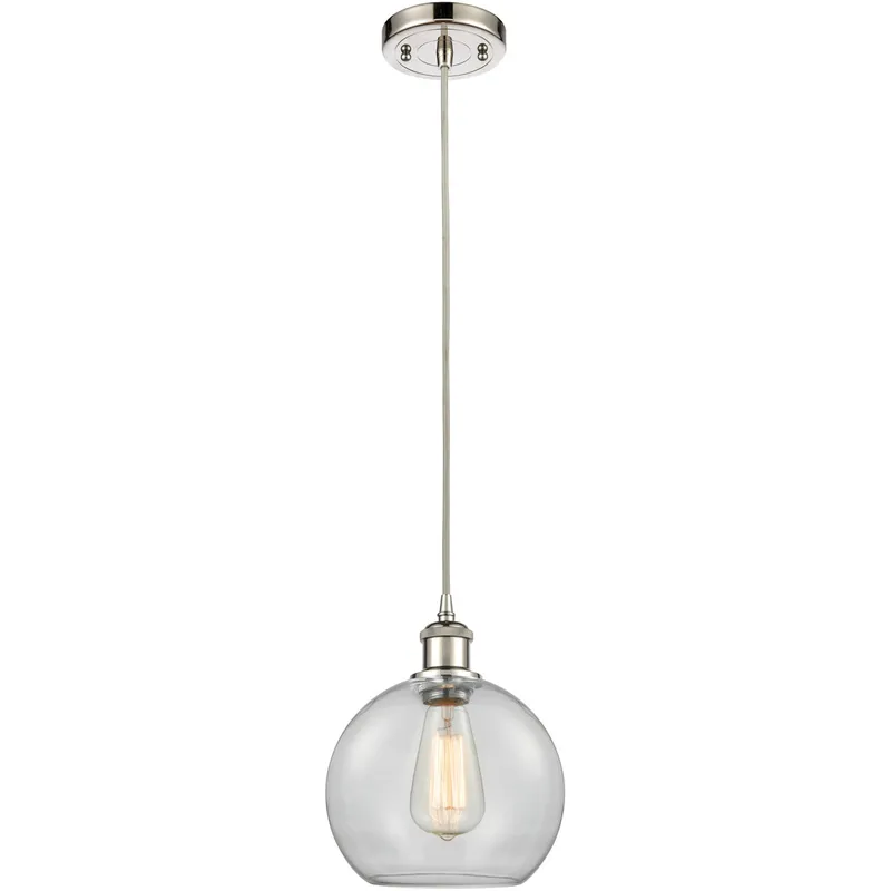 Ballston Athens 1 Light 8 inch Polished Nickel Mini Pendant Ceiling Light