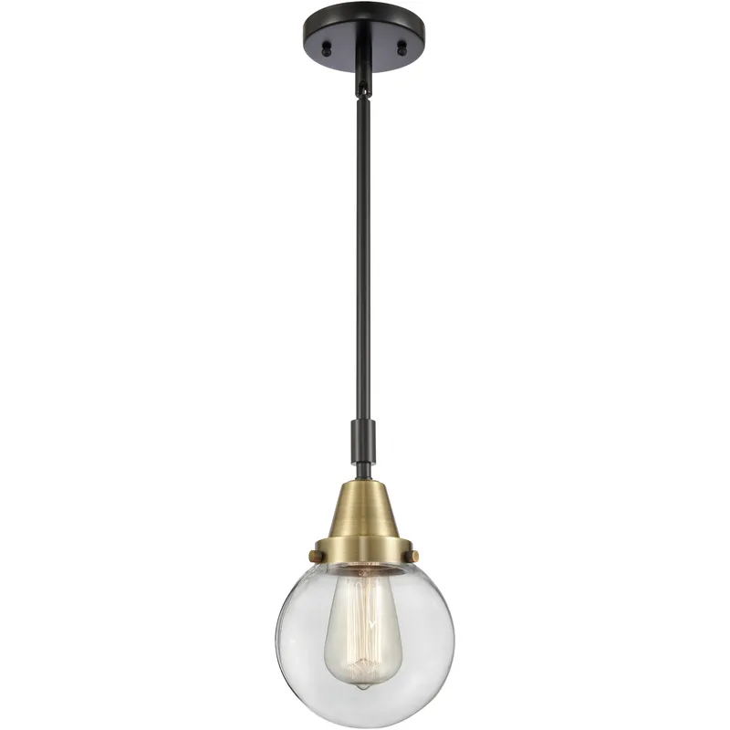 Beacon 1 Light 6 inch Black Antique Brass Mini Pendant Ceiling Light in Clear Glass