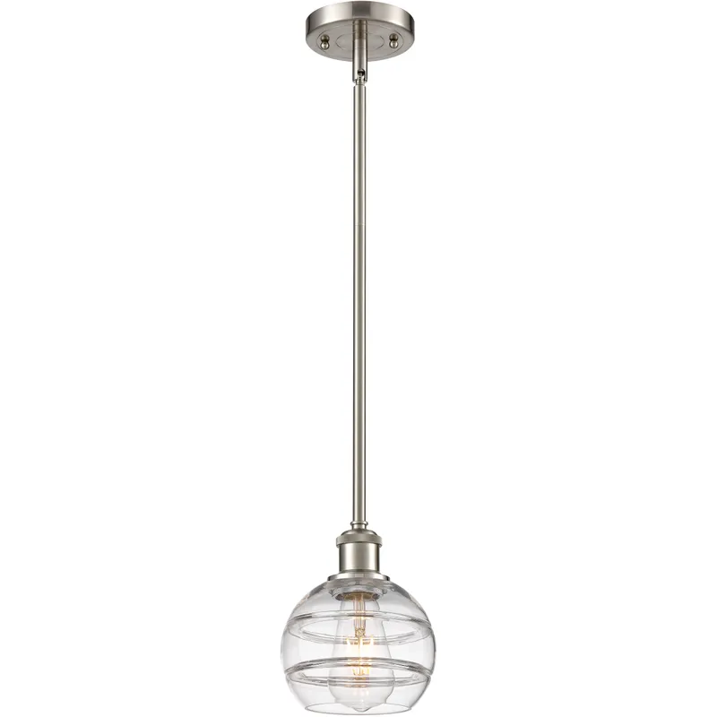 Ballston Rochester 1 Light 5.88 inch Brushed Satin Nickel Stem Hung Mini Pendant Ceiling Light