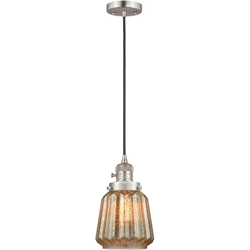 Franklin Restoration Chatham 1 Light 6 inch Brushed Satin Nickel Mini Pendant Ceiling Light in Incandescent, Mercury